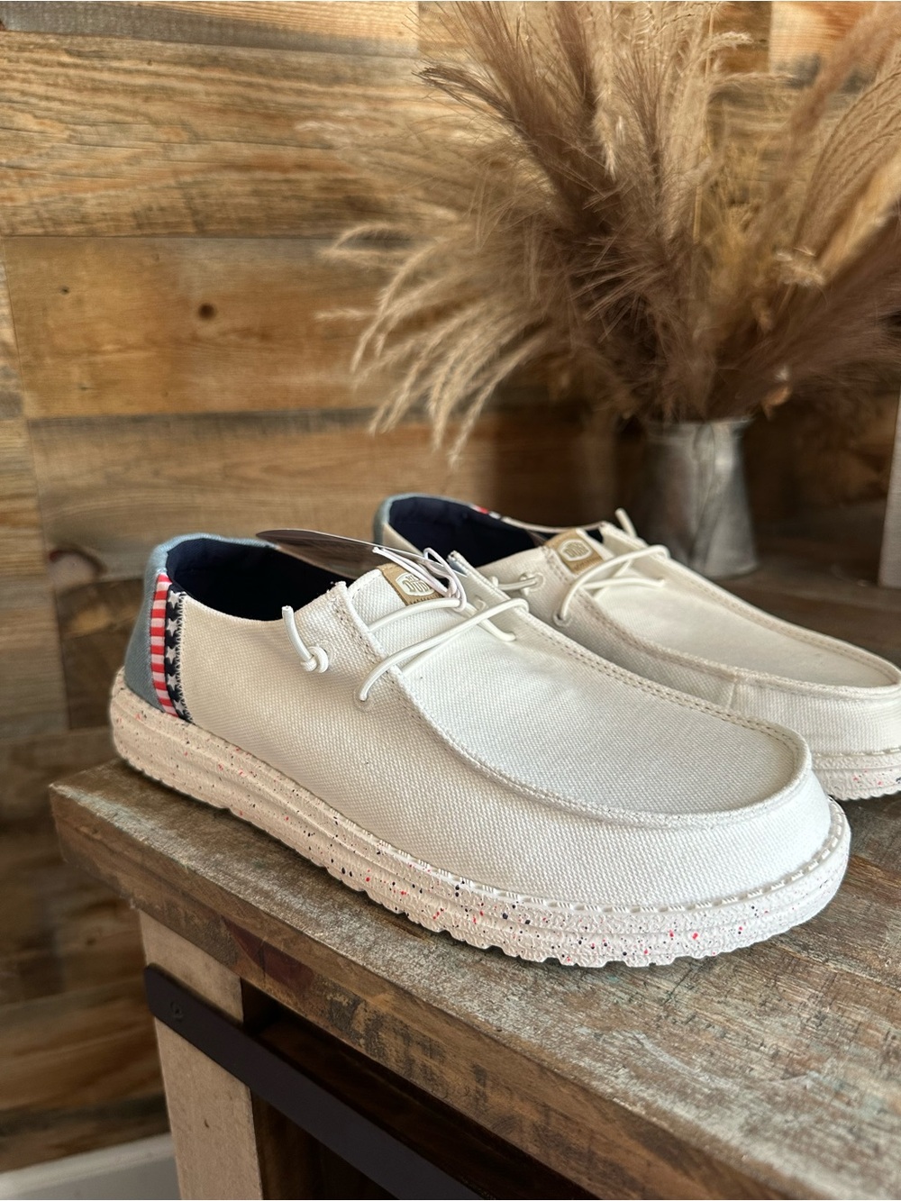Casual Women’s Canvas Hey Dude Shoe in Off-White